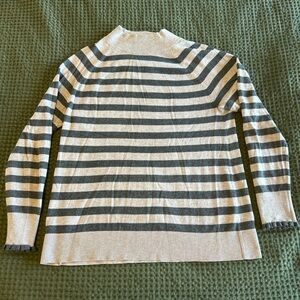 LOFT Taupe and Gray Mockneck Sweater